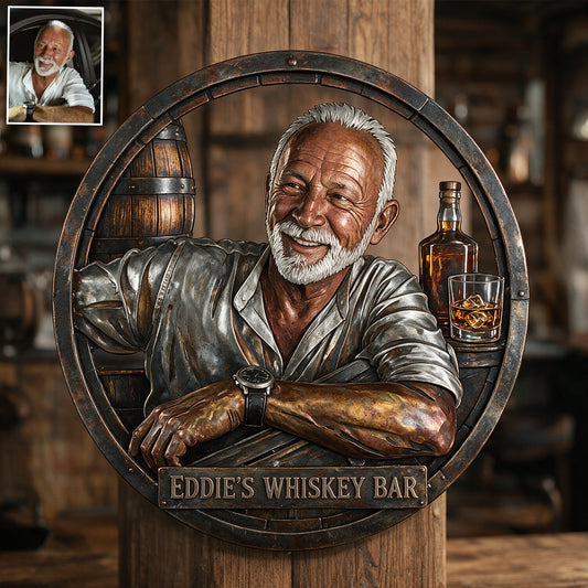 Whiskey Bar Dekoration - Personalisierte Whisky 3D-gedruckte Metalltafel
