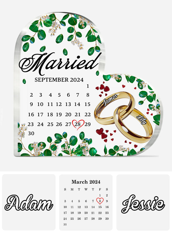 Married - Personalized Couple Custom Shaped Acrylic Plaque