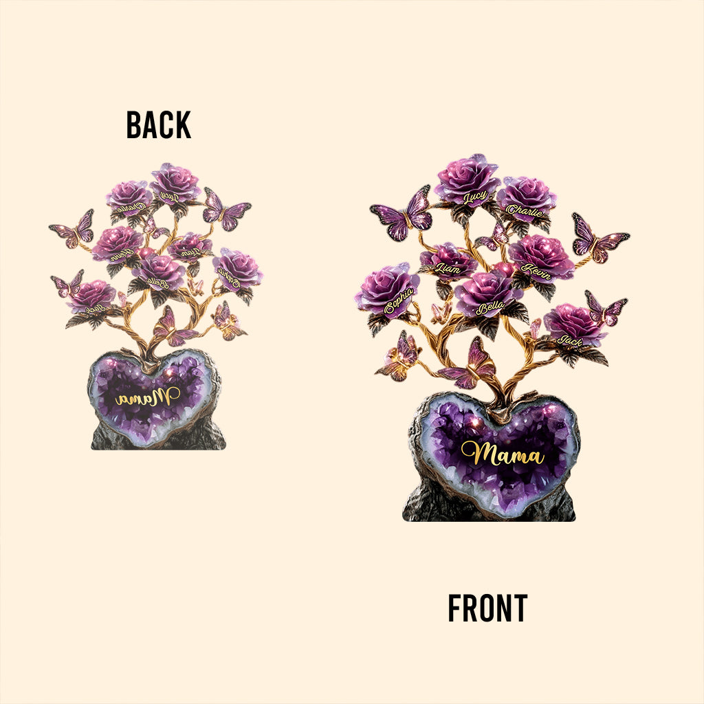 Amethyst Style Rose Tree Gift For Mother/ Grandma/ Wife... - Personalized Mother Custom Shaped Acrylic Plaque
