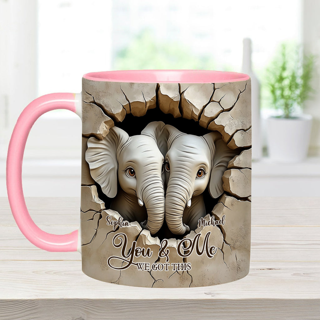 Toi et moi, on gère ! - Mug personnalisé avec motif éléphant