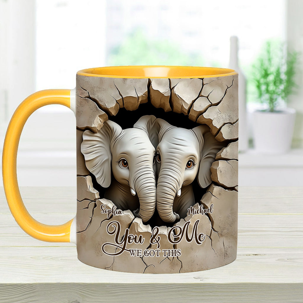 Toi et moi, on gère ! - Mug personnalisé avec motif éléphant