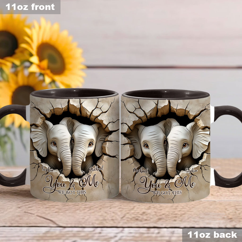 Toi et moi, on gère ! - Mug personnalisé avec motif éléphant