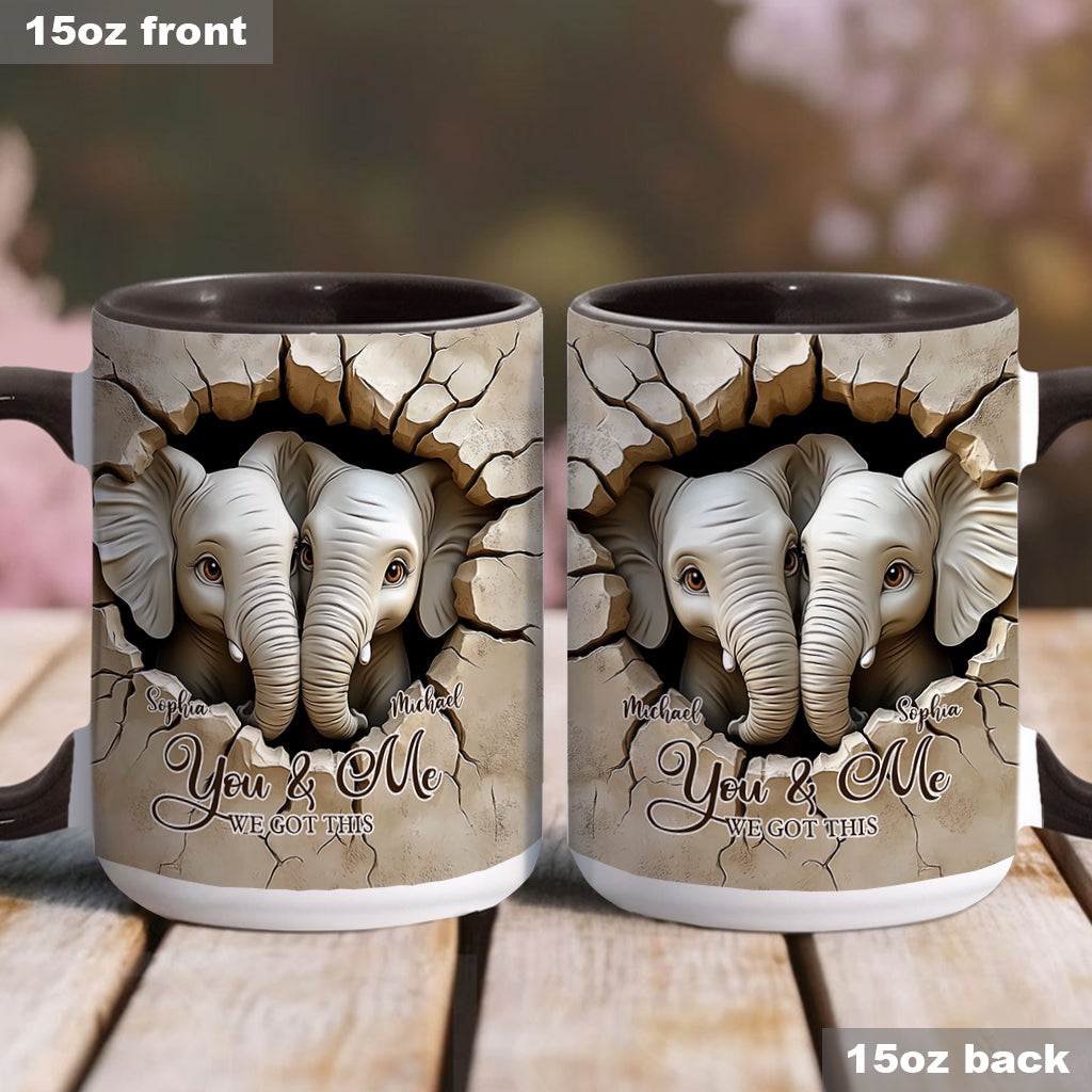 Toi et moi, on gère ! - Mug personnalisé avec motif éléphant