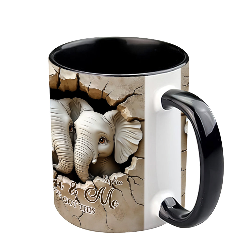 Toi et moi, on gère ! - Mug personnalisé avec motif éléphant