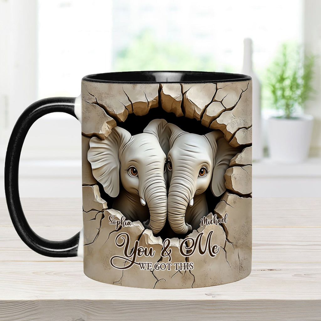 Toi et moi, on gère ! - Mug personnalisé avec motif éléphant
