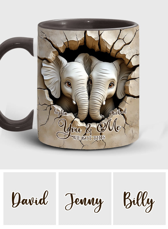 Toi et moi, on gère ! - Mug personnalisé avec motif éléphant