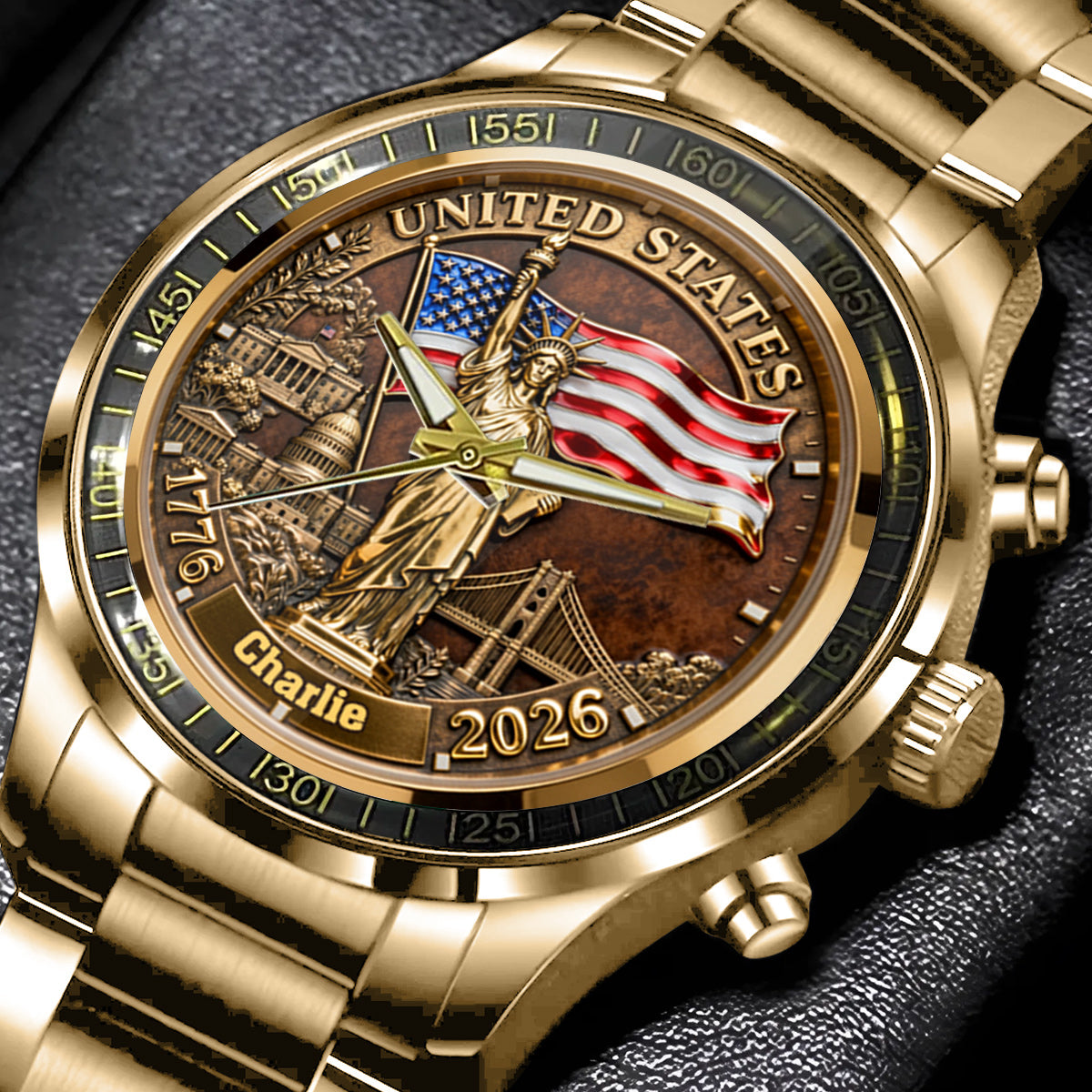 Montre-bracelet personnalisée pour vétéran - 250e anniversaire