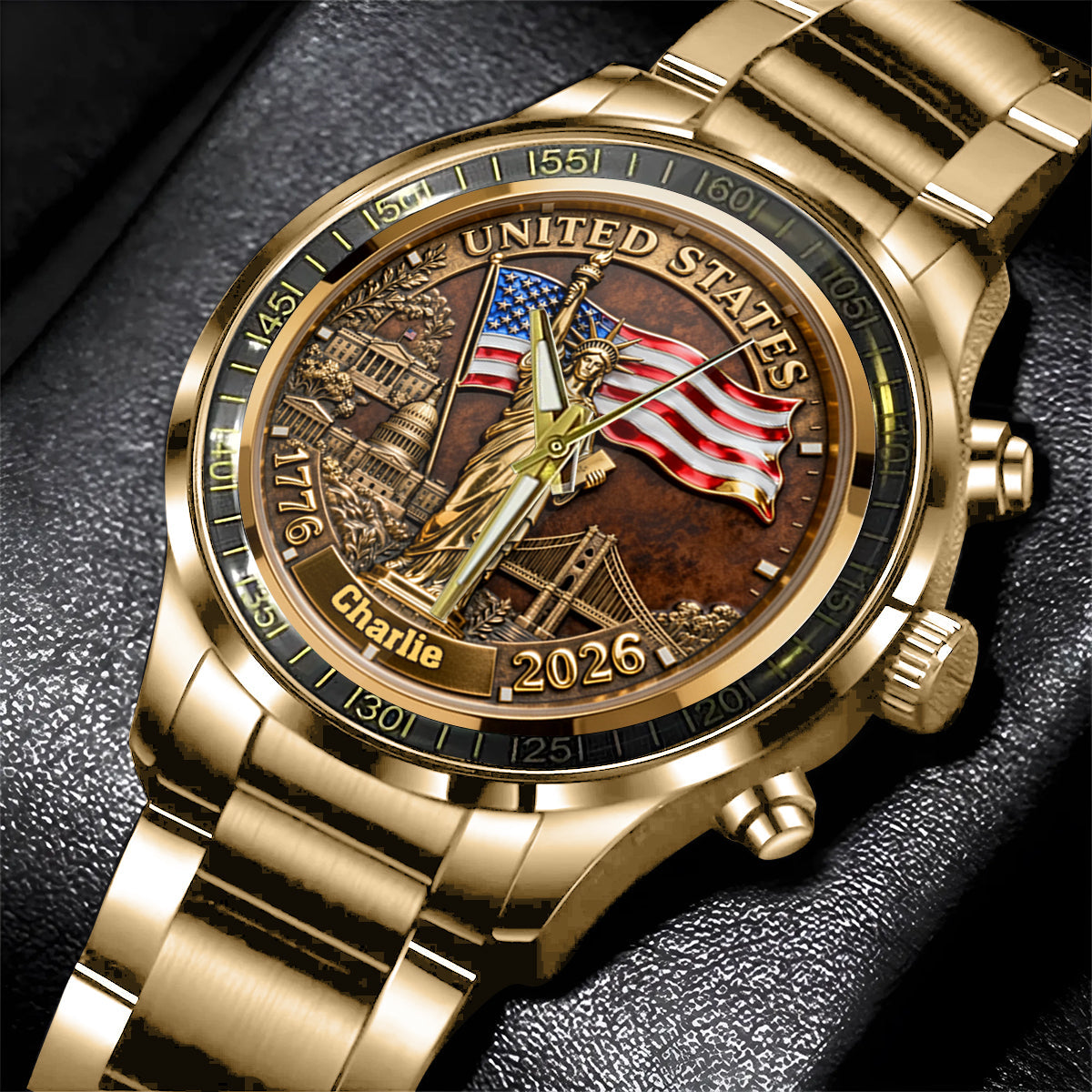 Montre-bracelet personnalisée pour vétéran - 250e anniversaire