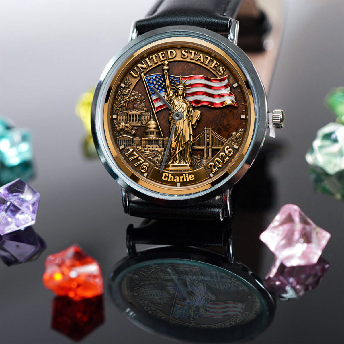 Montre-bracelet personnalisée pour vétéran - 250e anniversaire