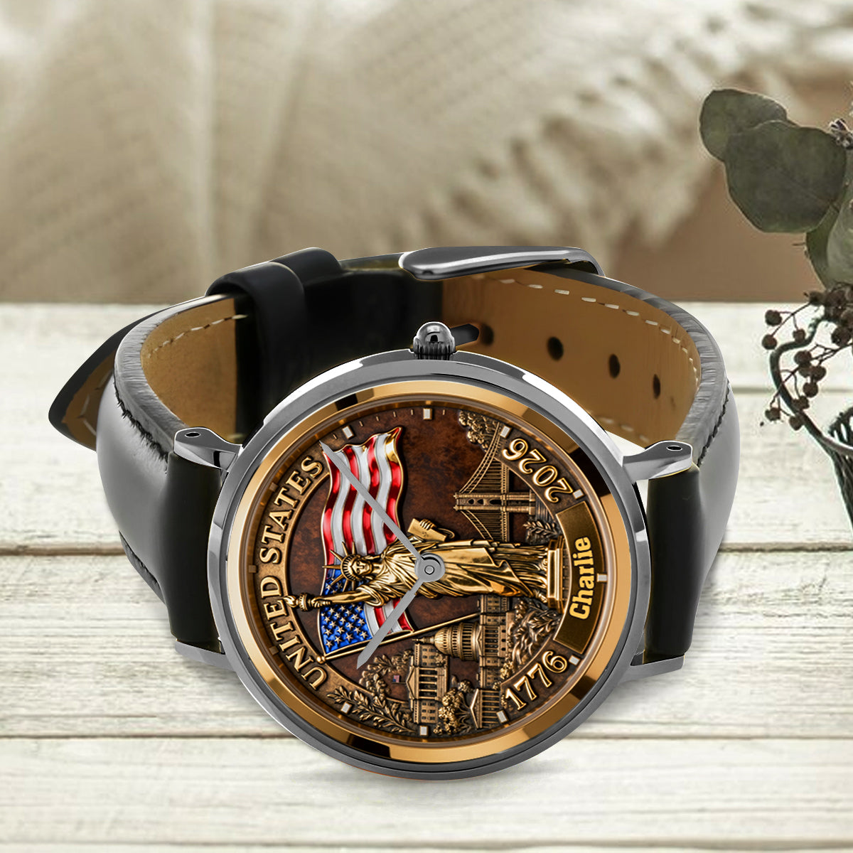 Montre-bracelet personnalisée pour vétéran - 250e anniversaire