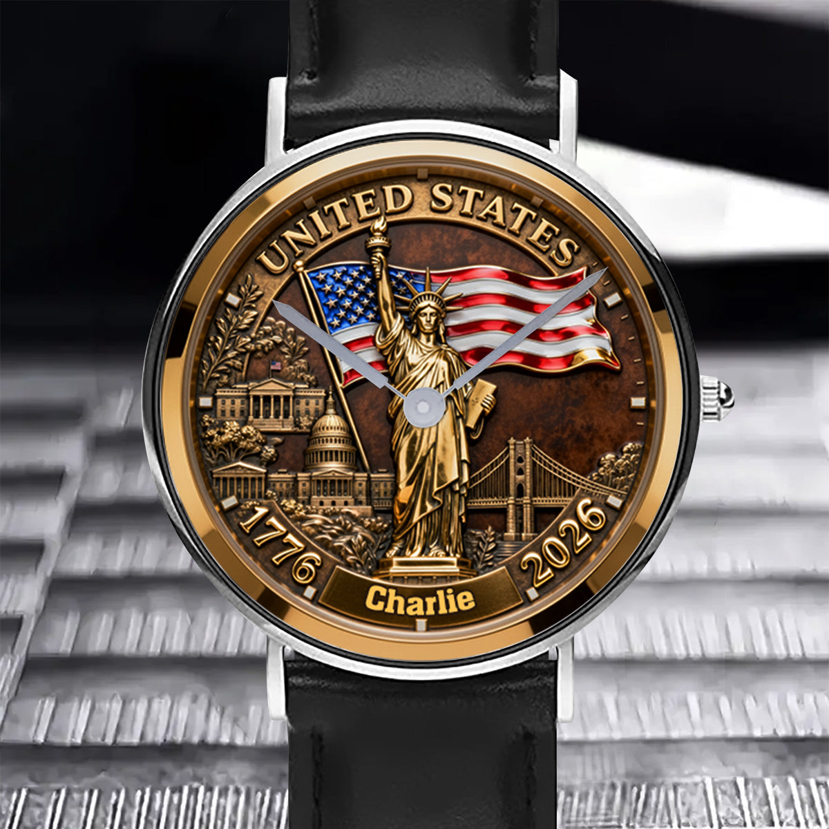 Montre-bracelet personnalisée pour vétéran - 250e anniversaire