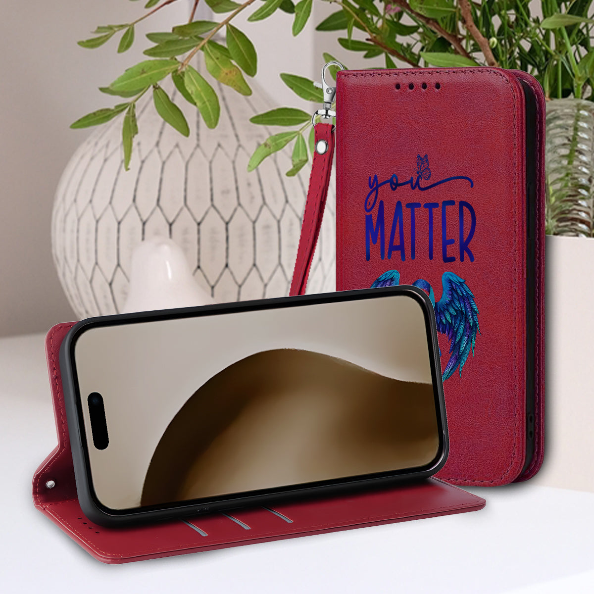 You Matter - Personalized Suicide Prevention Wallet Phone Case With Strap