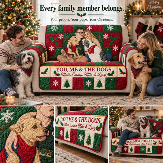 Du & Ich Weihnachtsgeschenk für Paare - Personalisierte gepolsterte Sofa-/Couchdecke