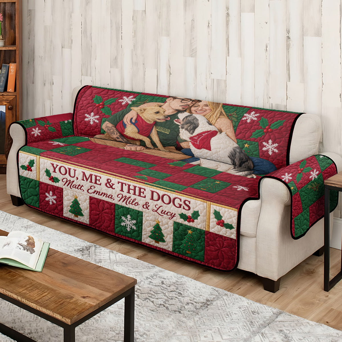 You & Me Christmas Couple Gift - Personalized Couple Quilted Sofa/Couch Cover