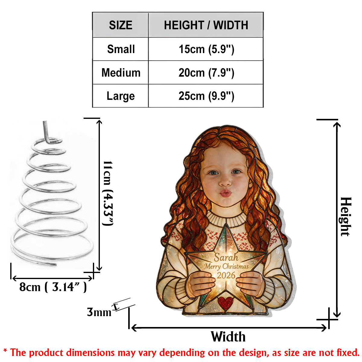 Any Photo - 1st Christmas - Personalized Kid LED Light Tree Topper