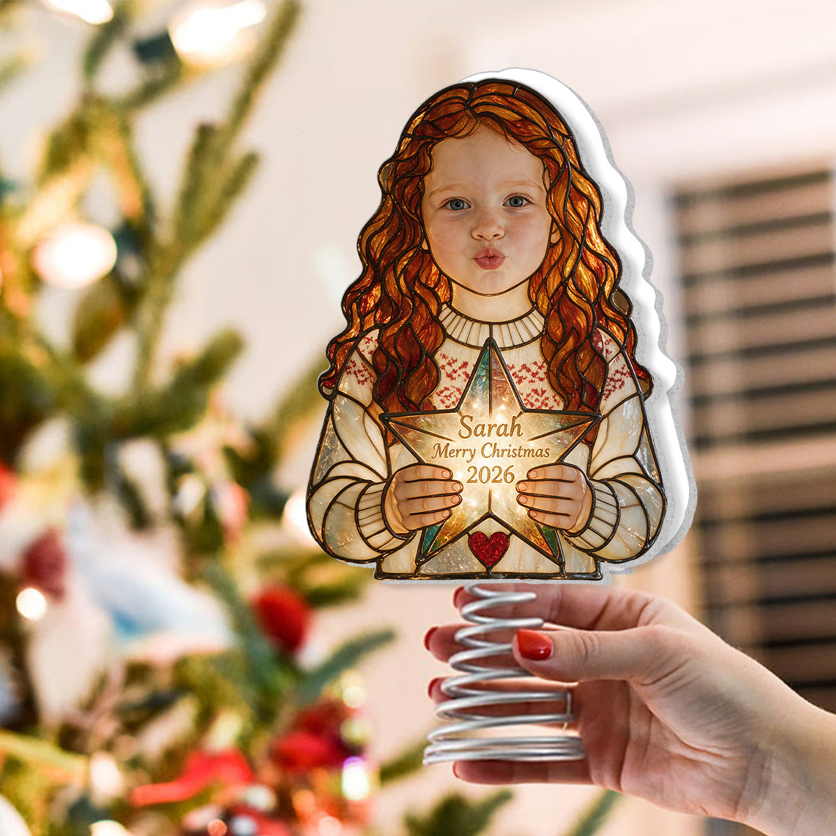 Any Photo - 1st Christmas - Personalized Kid LED Light Tree Topper