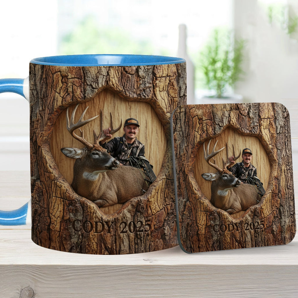 (Test IA) Mug et sous-verre à motif chasse