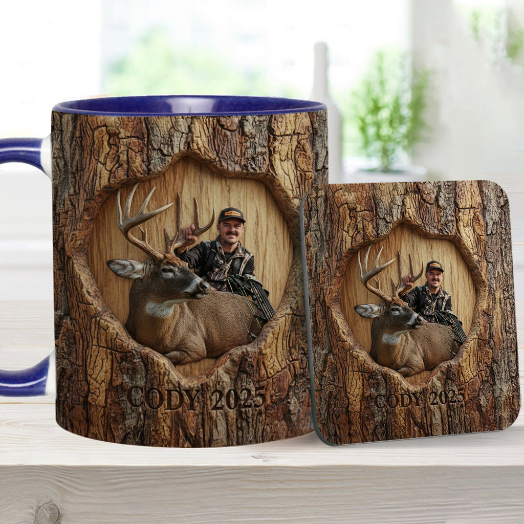 (Test IA) Mug et sous-verre à motif chasse