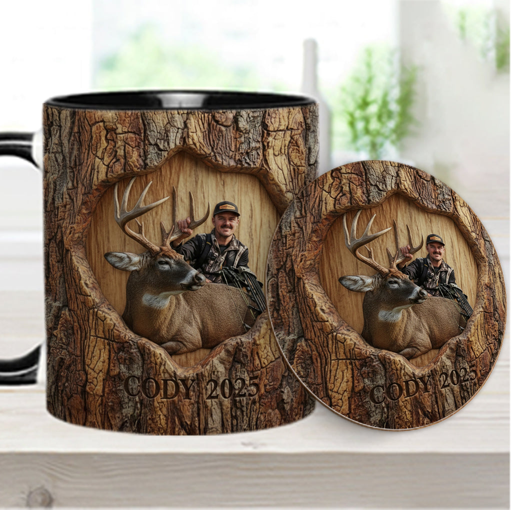(Test IA) Mug et sous-verre à motif chasse