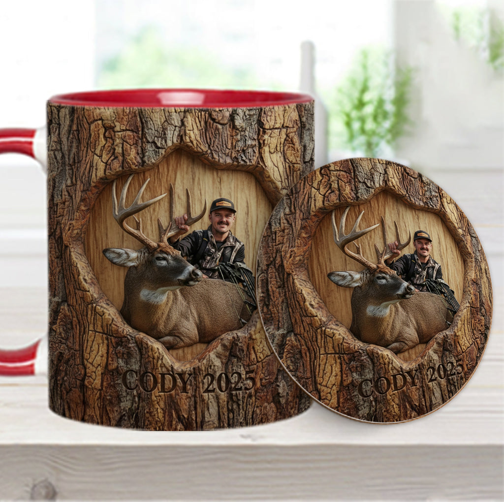 (Test IA) Mug et sous-verre à motif chasse