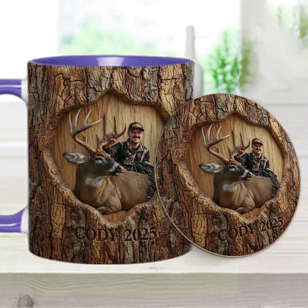 (Test IA) Mug et sous-verre à motif chasse