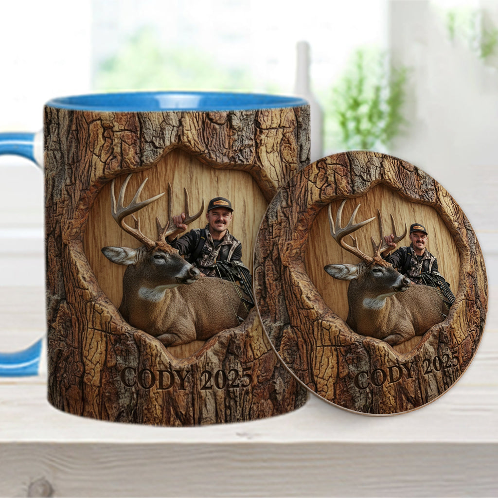 (Test IA) Mug et sous-verre à motif chasse