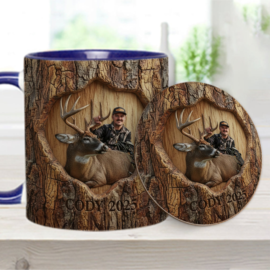 (Test IA) Mug et sous-verre à motif chasse
