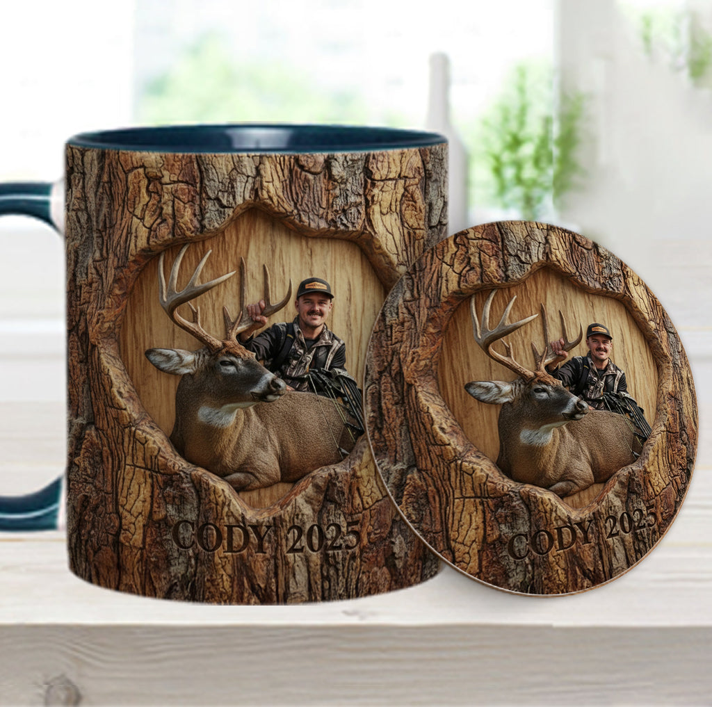 (Test IA) Mug et sous-verre à motif chasse