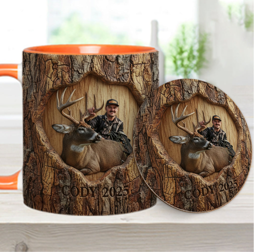 (Test IA) Mug et sous-verre à motif chasse