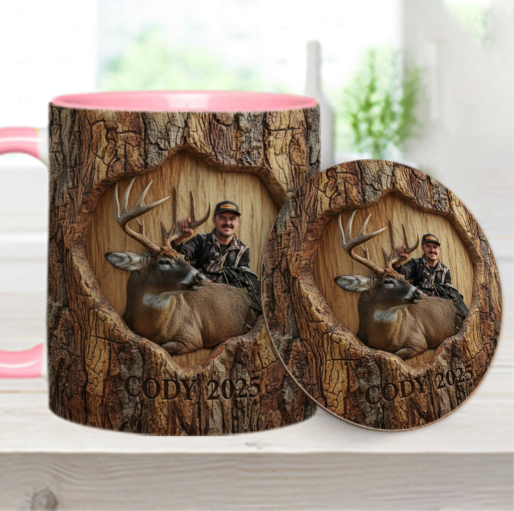 (Test IA) Mug et sous-verre à motif chasse