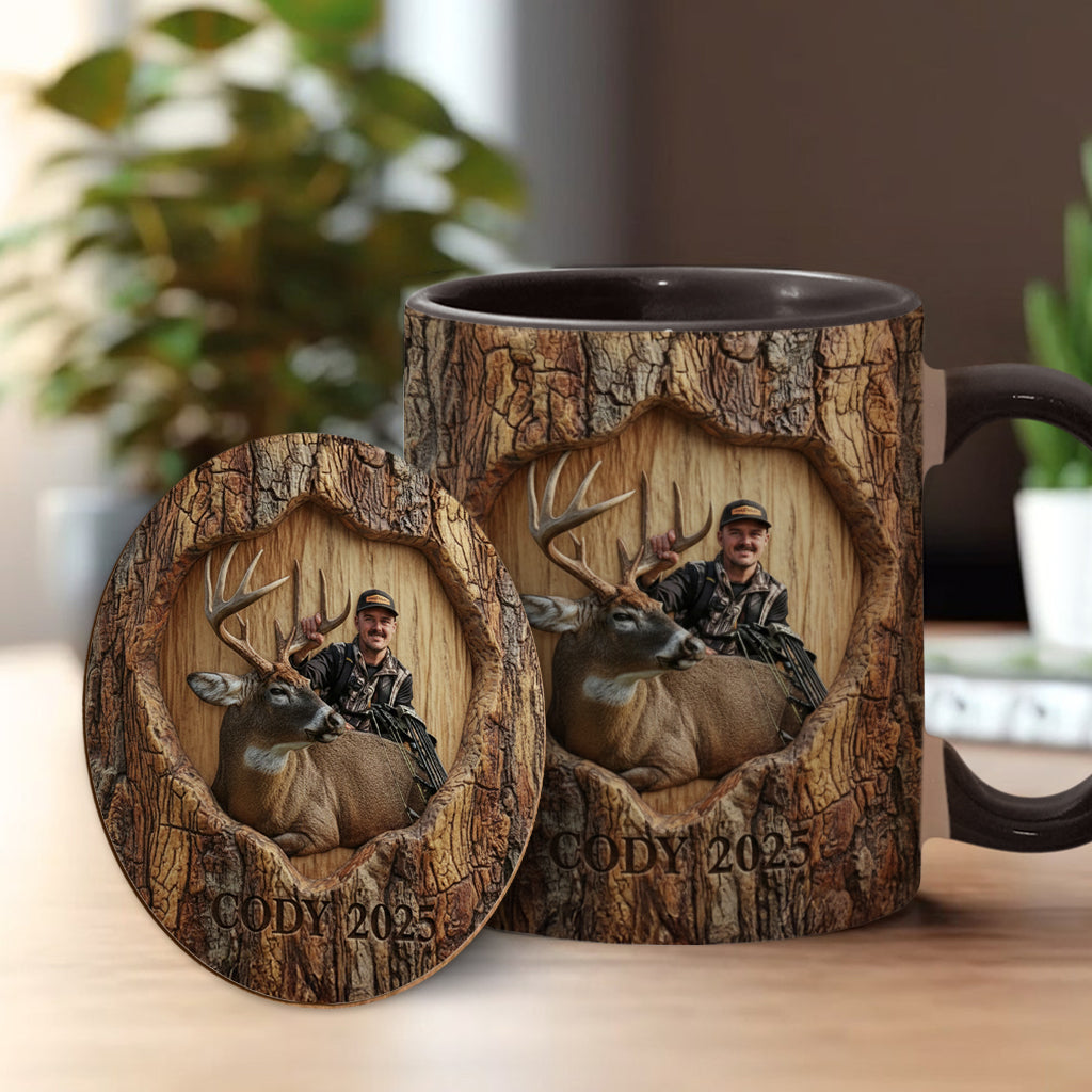 (Test IA) Mug et sous-verre à motif chasse