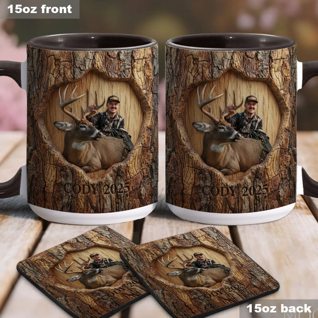 (Test IA) Mug et sous-verre à motif chasse