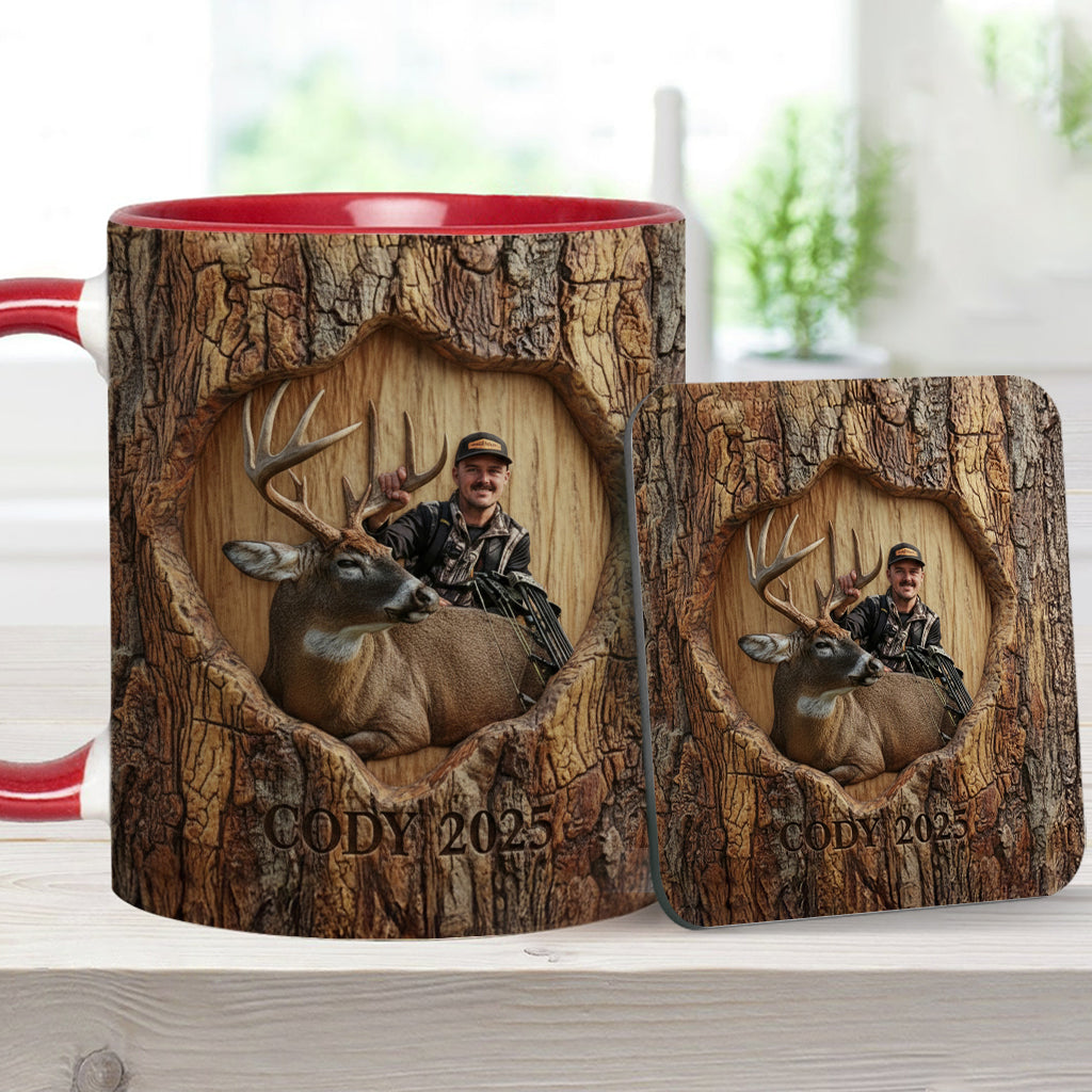 (Test IA) Mug et sous-verre à motif chasse