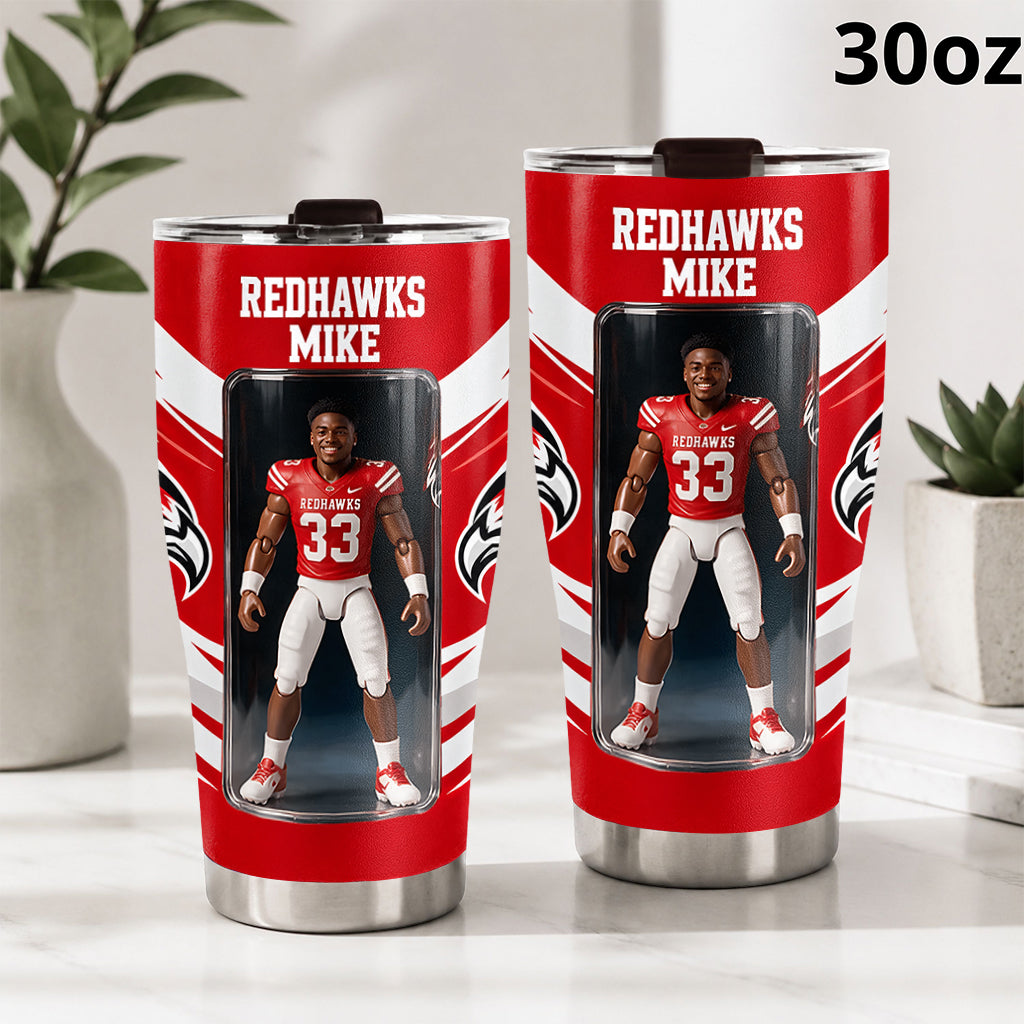 Any Sport, Any Photo, Any Team - Personalized Football Tumbler