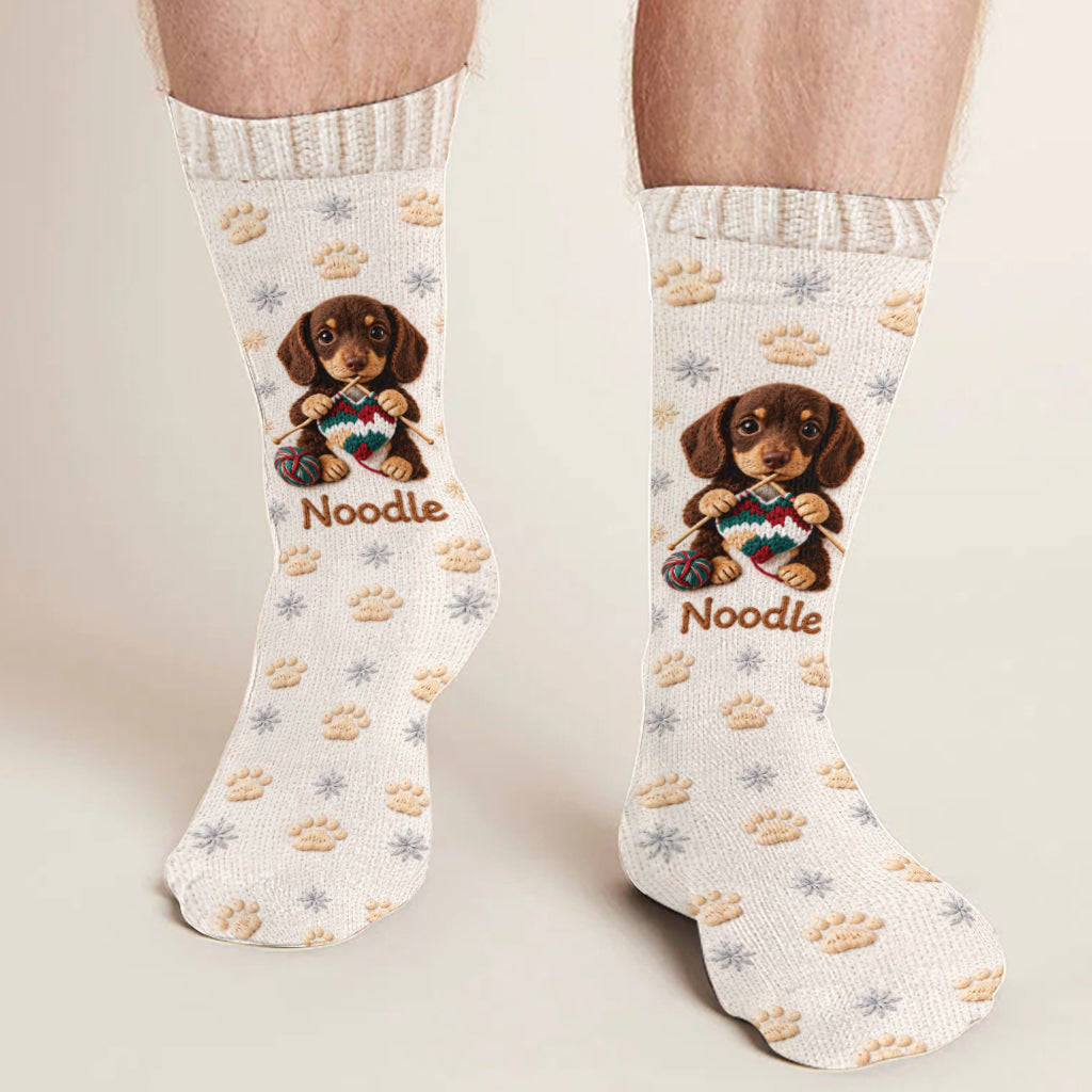 Merry Christmas - Personalized Dog Socks