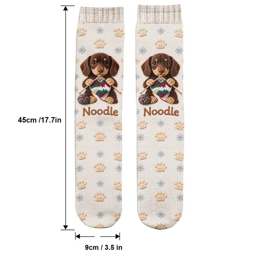 Merry Christmas - Personalized Dog Socks