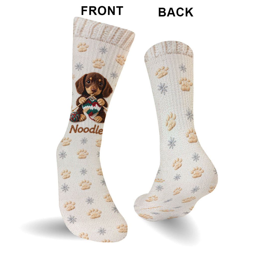 Merry Christmas - Personalized Dog Socks