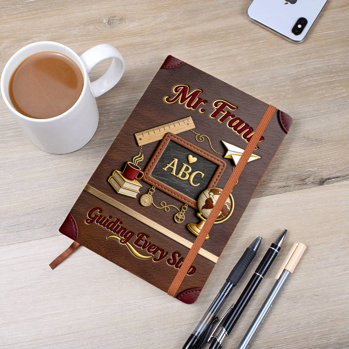 Vintage Teacher - Personalized Teacher Leather Journal