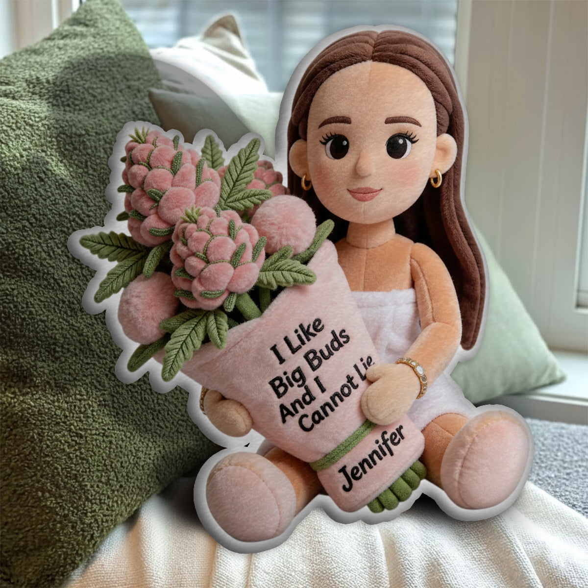 Funny Weed - Personalized Weed Faux Fur Shaped Pillow