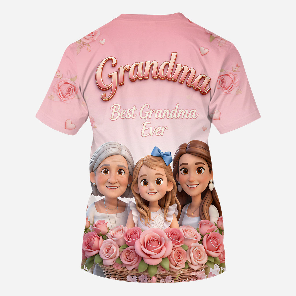 T-shirt personnalisé « Meilleure maman/grand-mère du monde » avec n'importe quelle photo