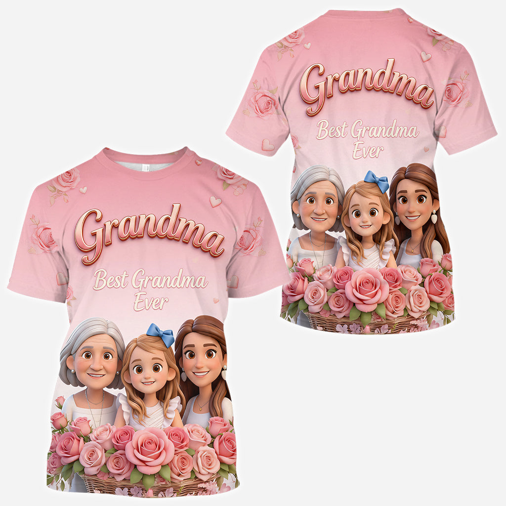T-shirt personnalisé « Meilleure maman/grand-mère du monde » avec n'importe quelle photo