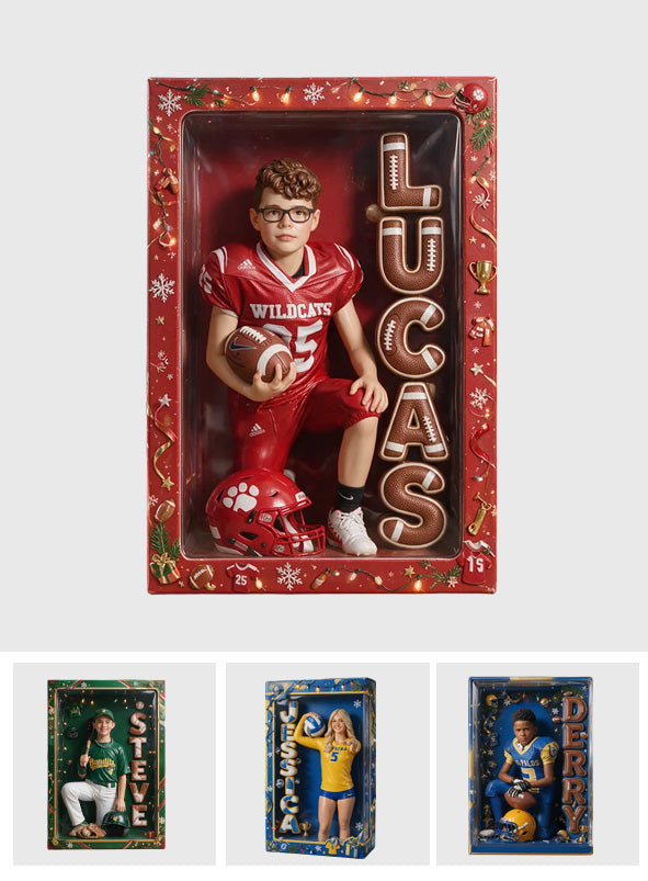Custom Any Sport Football, Baseball, Volleyball, Basketball... - Personalized Football Acrylic Display Box