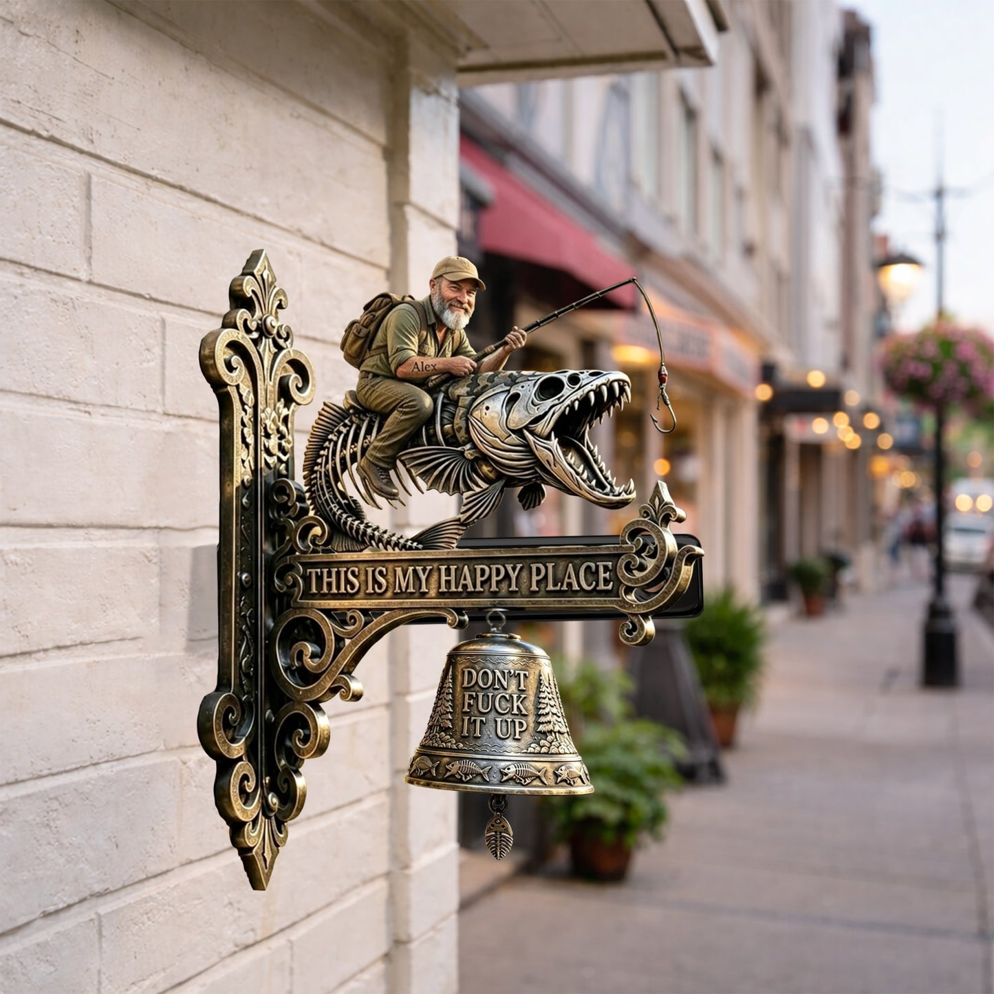 Das ist mein glücklicher Ort - Personalisierte Holz-Wandschild