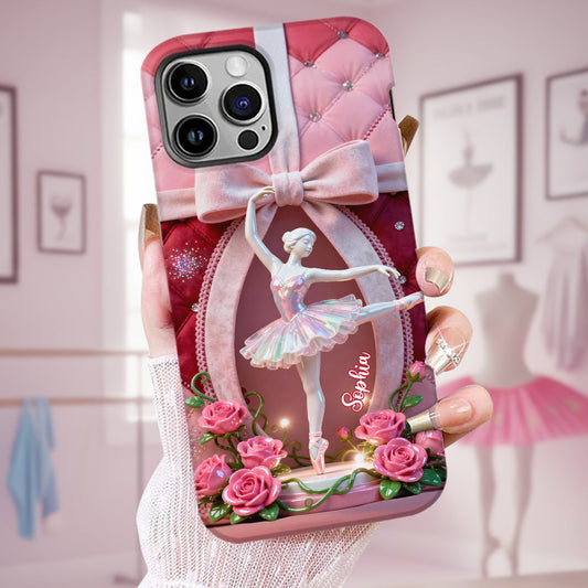 Une fille qui aime danser - Coque de téléphone personnalisée avec impression intégrale sur le thème du ballet