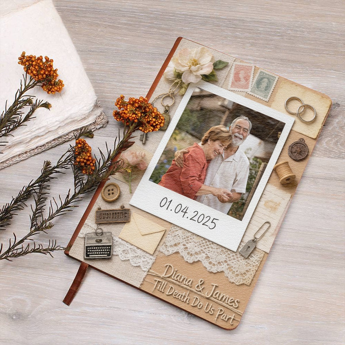 Lettre d'amour à son mari, son petit ami - Journal intime personnalisé en cuir pour couple