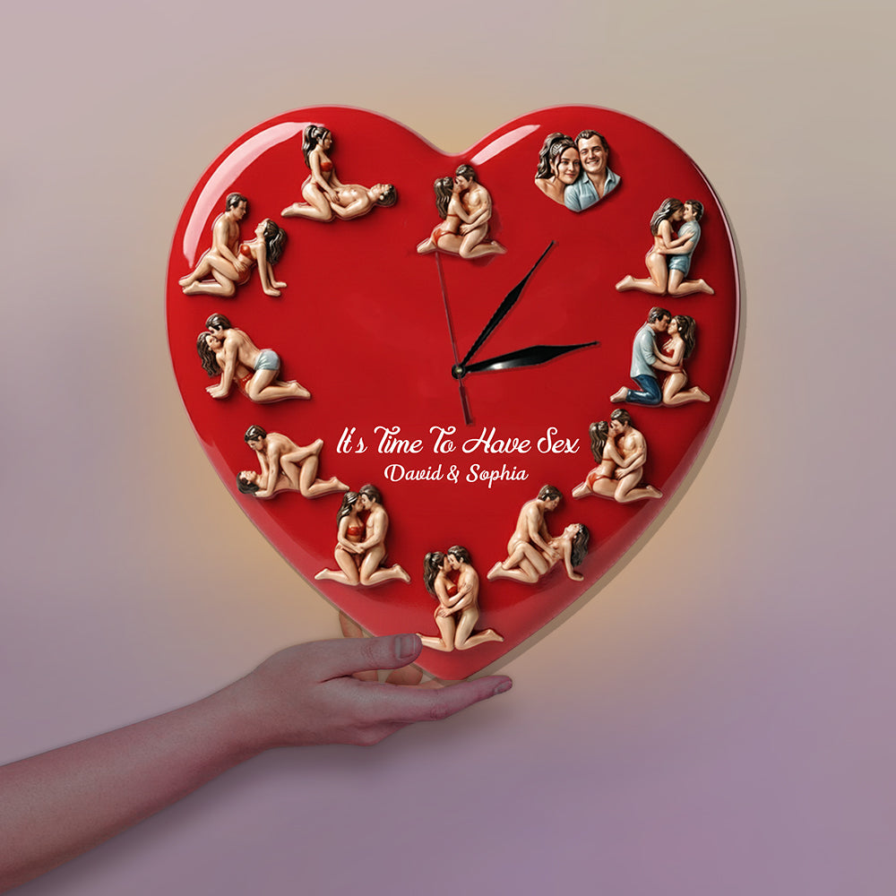 It's Time To Have Fun - Personalized Couple LED Light Wall Clock