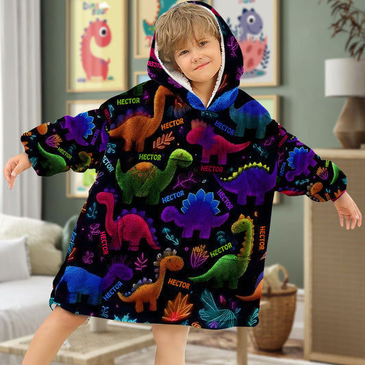 Ensemble chaud et décontracté pour garçon, idéal pour l'automne et l'hiver - Couverture à capuche personnalisée pour enfant