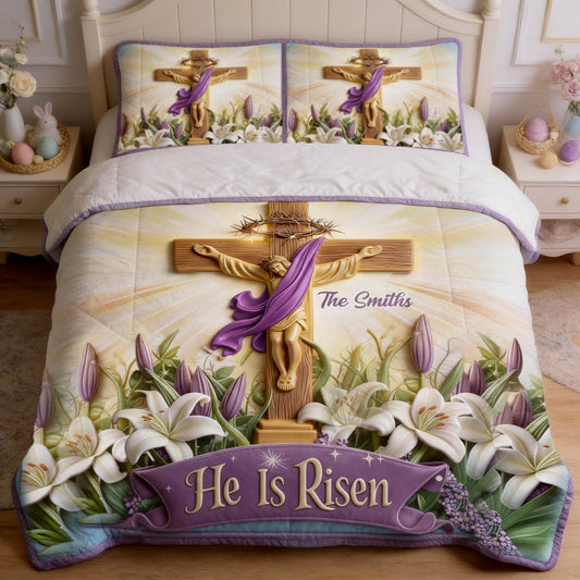 Er ist auferstanden – Personalisiertes christliches Quilt-Set