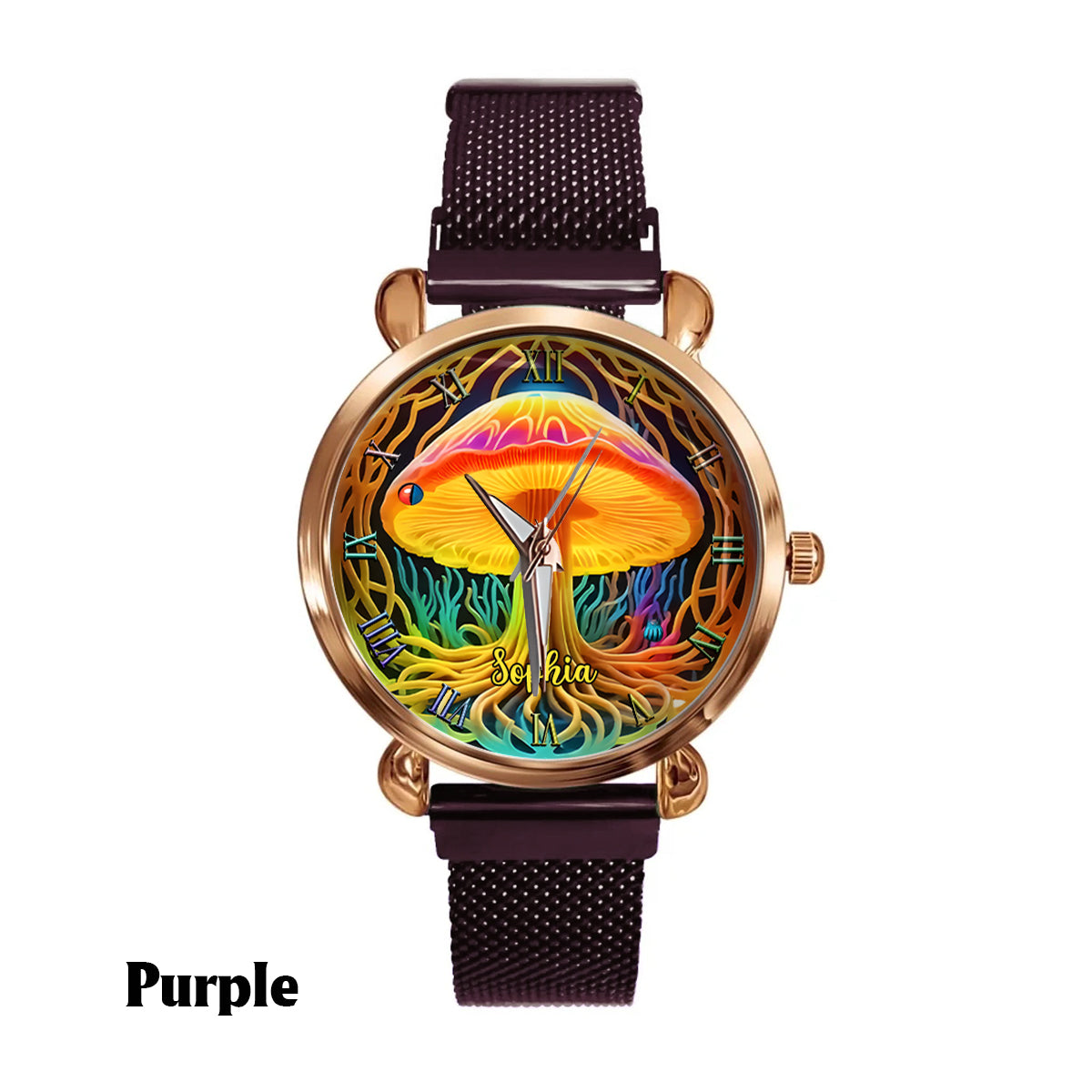 Restez groovy - Montre-bracelet hippie personnalisée pour femme 