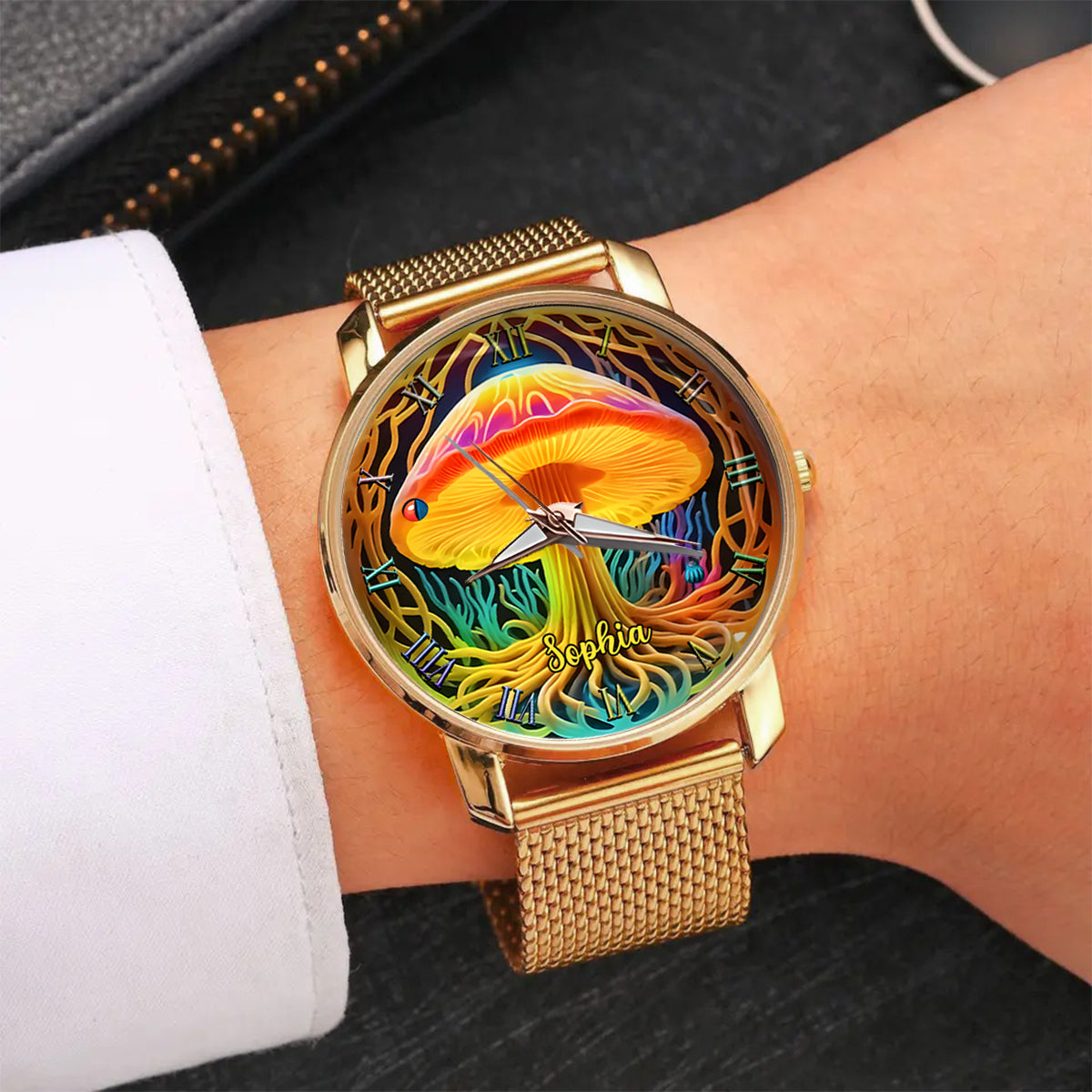 Restez groovy - Montre-bracelet hippie personnalisée pour femme 